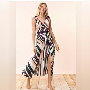 Red Carter Kinsley Striped Sleeveless A-Line Midi Dress Cabana Stripe NWT Large